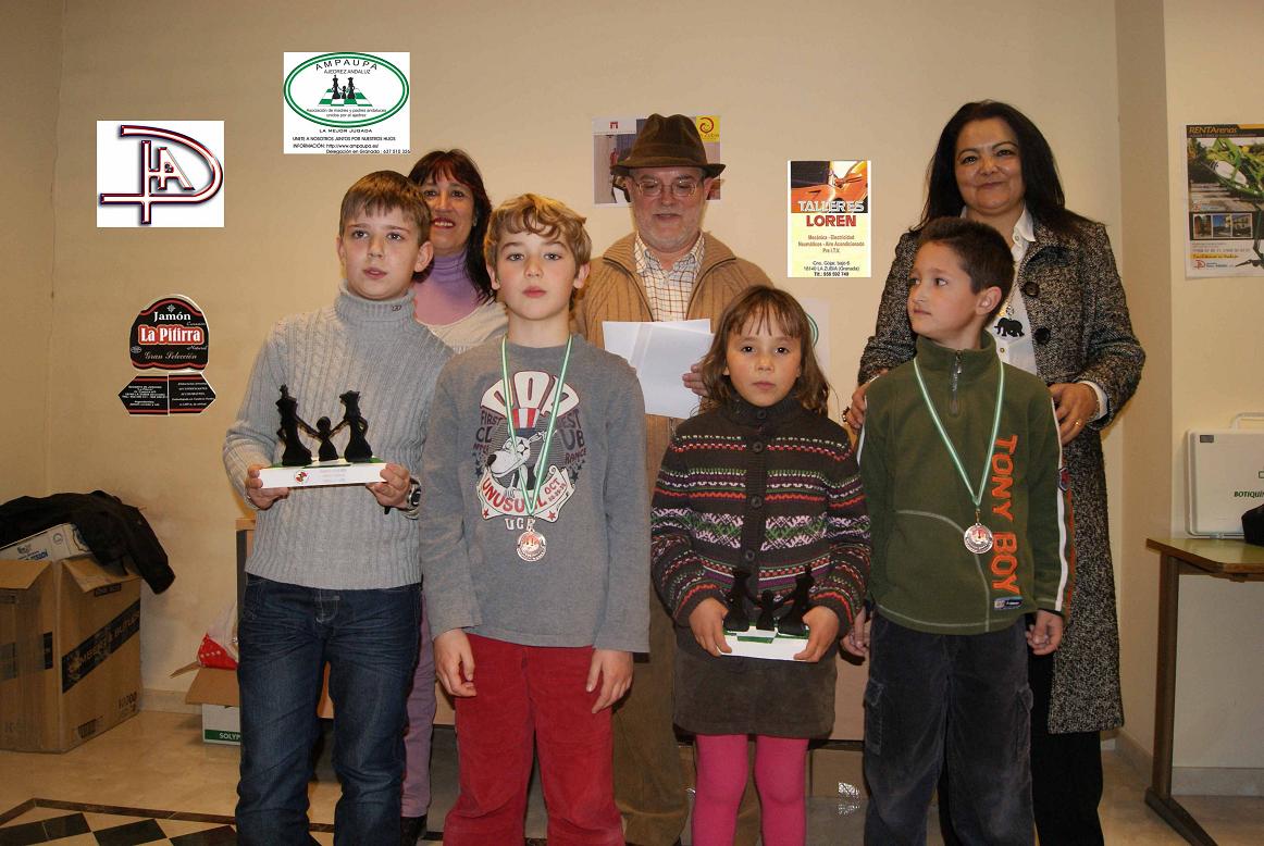 El podio en categoría benjamín