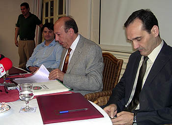 Ramiro Pérez de la Blanca junto a Daniel Lozano y Julián Aranda (ARCHIVO)