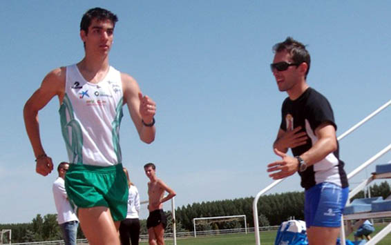 Jacinto Garzón junto a Alberto Amezcua entrenando