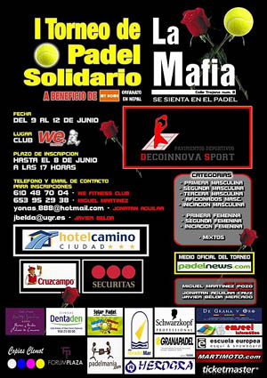 Cartel del I Torneo Pádel Solidario La Mafia