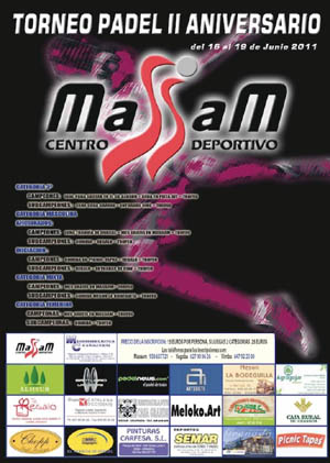 Cartel del Torneo de Pádel II Aniversario Massan