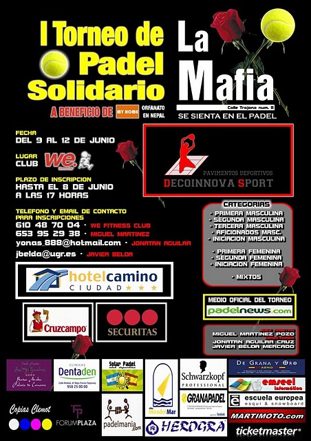 Cartel del I Torneo Pádel Solidario La Mafia