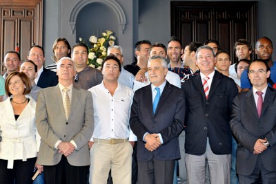 El club rojiblanco fue recibido por Juan Carlos Griñán en Sevilla