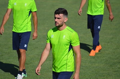 Pablo Vázquez en un entreno del Granada CF Pablo Vázquez en un entreno del Granada CF