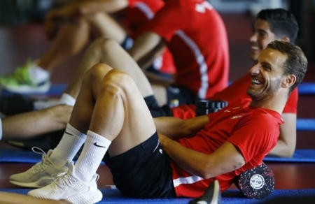 Los titulares han trabajado en el gimnasio (P.VILLOSLADA GCF) Los titulares han trabajado en el gimnasio (P.VILLOSLADA GCF)