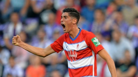 Carlos Fernández anotó el gol de la igualada en Valladolid (GRANADA CF) Carlos Fernández anotó el gol de la igualada en Valladolid (GRANADA CF)