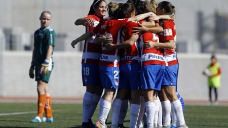 El Granada Femenino celebra uno de los goles (GRANADA CF) El Granada Femenino celebra uno de los goles (GRANADA CF)