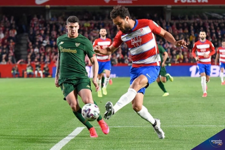 Germán, autor del segunto gol del Granada CF, en una acción del partido (JOSÉ M. BALDOMERO) Germán, autor del segunto gol del Granada CF, en una acción del partido (JOSÉ M. BALDOMERO)
