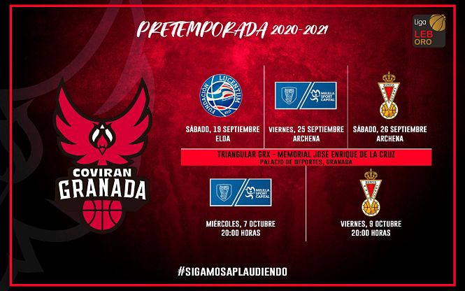 Calendario de pretemporada del Covirán Granada (FUNDACIÓN CB GRANADA)