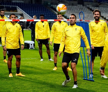 Imagen del entrenamiento de ayer en el `GSP Stadium´ (GCF)