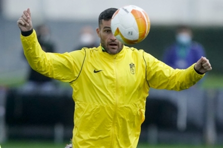 Jorge Molina, durante un entrenamiento previo al viaje a Tesalónica (PEPE VILLOSLADA / GCF)