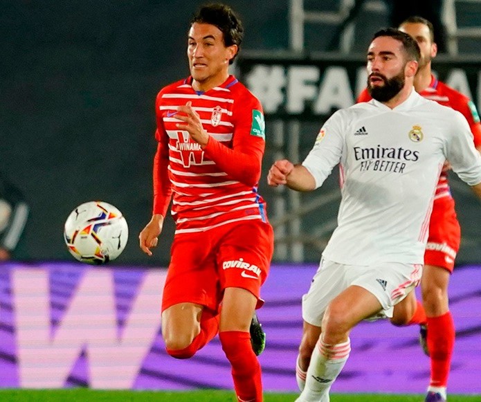 Luis Milla, en un lance del partido contra Carvajal (PEPE VILLOSLADA / GCF)