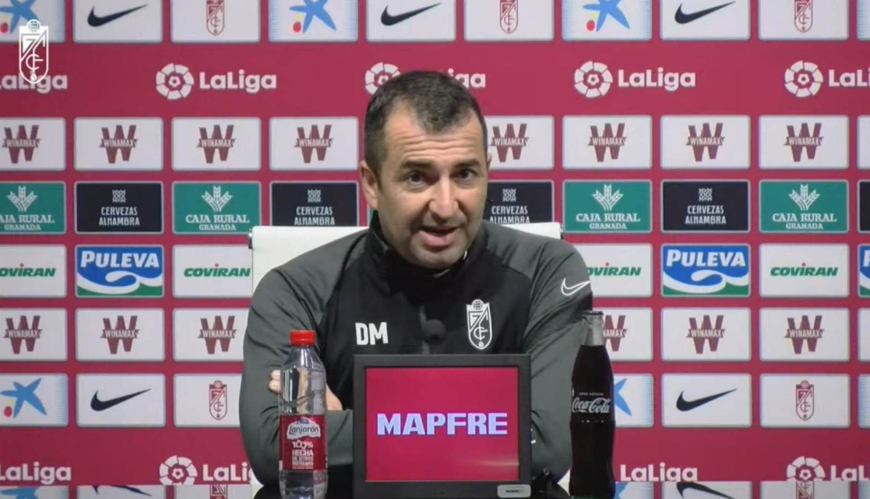 Diego Martínez, durante la rueda de prensa previa al choque contra el Celta (GCF TV)