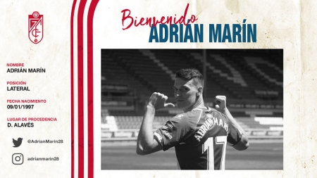 Adrián Marín firma por el Granada hasta 2023 procedente del Alavés (GCF) Adrián Marín firma por el Granada hasta 2023 procedente del Alavés (GCF)