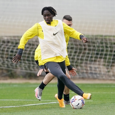 Domingos Quina ha completado su primera sesión como rojiblanco (PEPE VILLOSLADA / GCF)