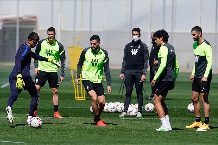 Imagen de la sesión de recuperación realizada hoy en la Ciudad Deportiva (PEPE VILLOSLADA / GCF)
