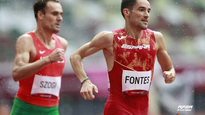 Ignacio Fontes durante la carrera en Tokio (RFEA)
