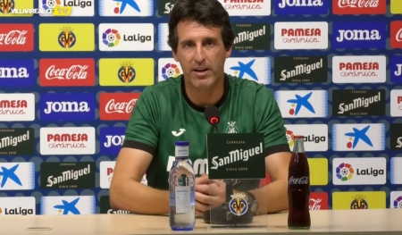 Unai Emery, técnico del Villarreal, durante la rueda de prensa de hoy (VILLARREAL CF TV) Unai Emery, técnico del Villarreal, durante la rueda de prensa de hoy (VILLARREAL CF TV)