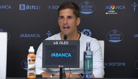 Robert Moreno, durante la rueda de prensa en `Balaídos` (LALIGA TV) Robert Moreno, durante la rueda de prensa en `Balaídos` (LALIGA TV)