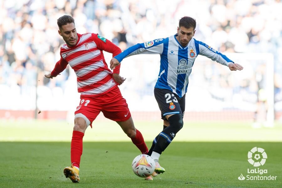 Rubén Rochina, durante un lance del partido ante el Espanyol (LALIGA)
