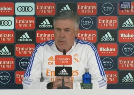 Carlo Ancelotti, en la rueda de prensa previa al choque frente al Granada (RMTV) Carlo Ancelotti, en la rueda de prensa previa al choque frente al Granada (RMTV)