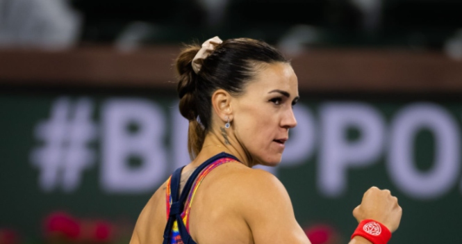 Nuria Párrizas celebra un punto (WWW:PUNTODEBREAK:COM)
