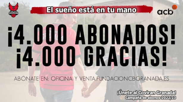 El Covirán Granada ya tiene 4.000 abonados (FUNDACIÓN CB GRANADA) El Covirán Granada ya tiene 4.000 abonados (FUNDACIÓN CB GRANADA)