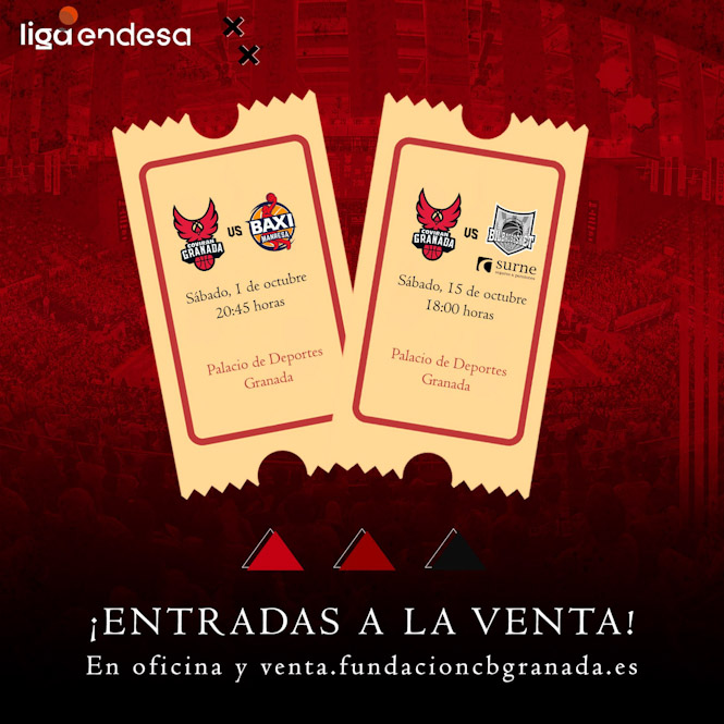 A la venta las entradas para los dos primeros partidos en ACB (FUNDACIÓN CB GRANADA)