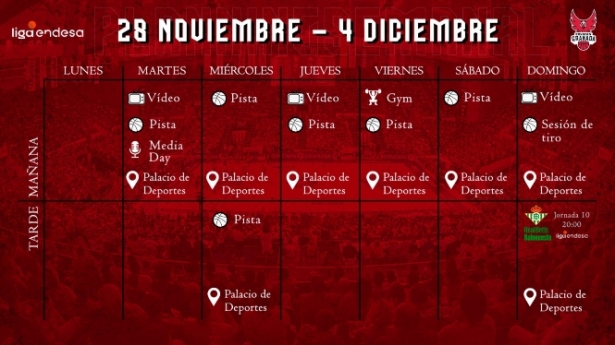 Plan semanal del Covirán Granada (FUNDACIÓN CB GRANADA) 