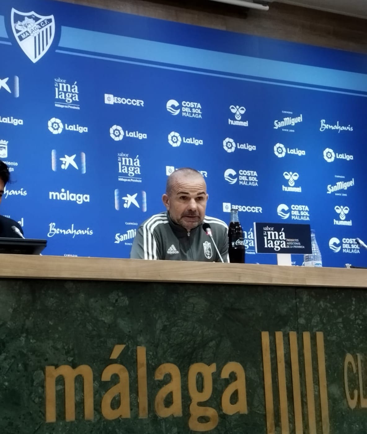 Paco López, en la sala de prensa de `La Rosaleda` (FRAN CALVO)