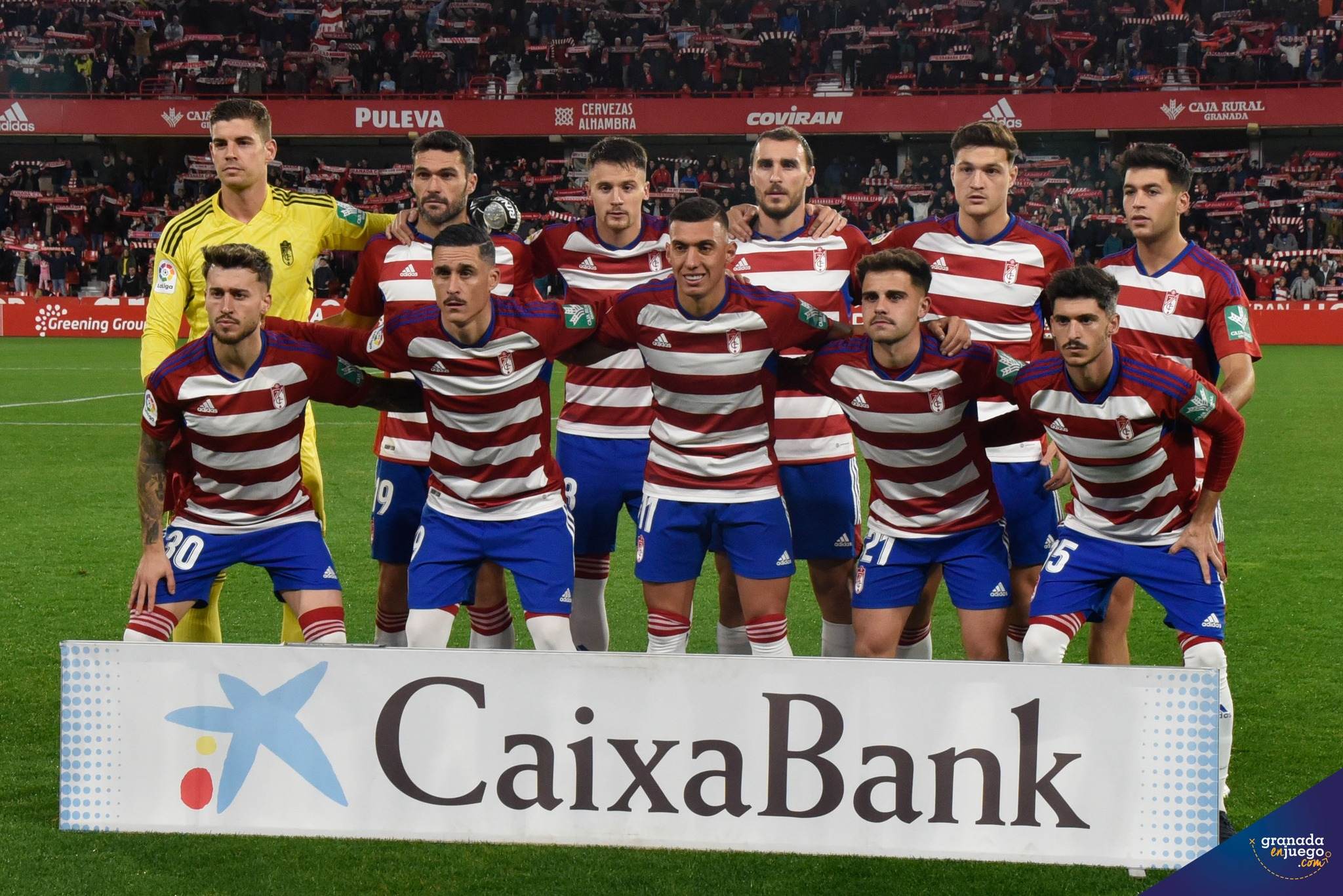 El once inicial del Granada contra el Burgos (JOSÉ M. BALDOMERO)