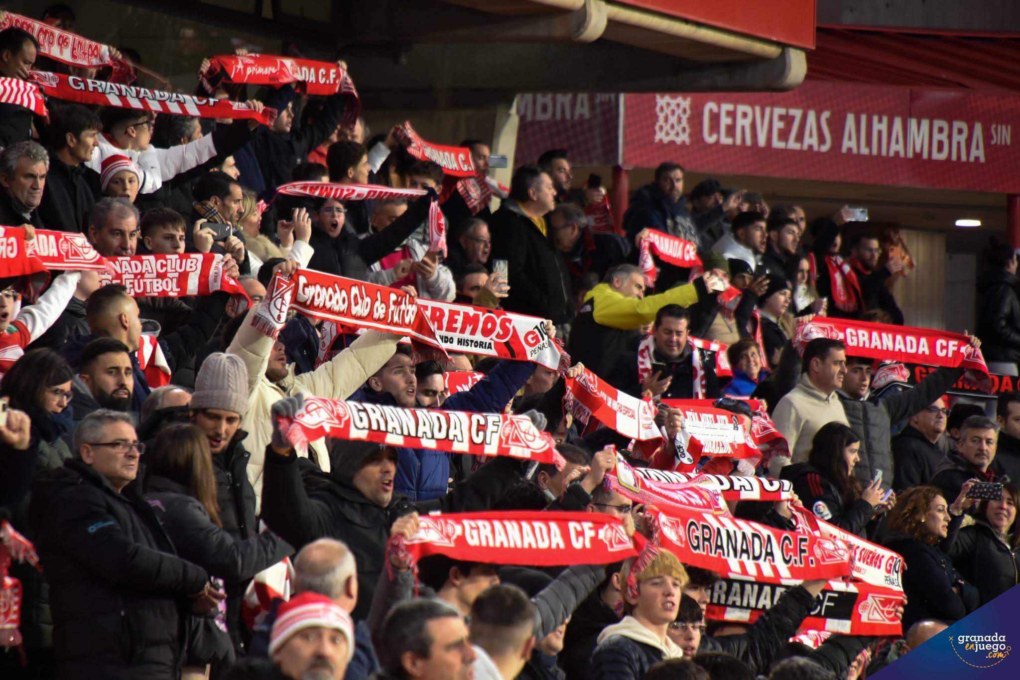 Aficionados del Granada, en las gradas del `Nuevo Los Cármenes`(JOSÉ M. BALDOMERO)