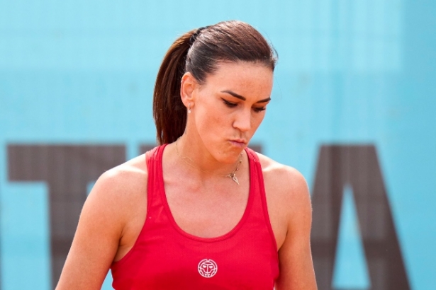 Nuria Párrizas durante el partido con Kudermetova (MUTUA MADRID OPEN) Nuria Párrizas durante el partido con Kudermetova (MUTUA MADRID OPEN)