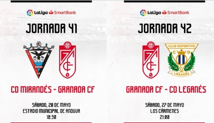 Horarios de las dos últimas jornadas (@GranadaCF) Horarios de las dos últimas jornadas (@GranadaCF)