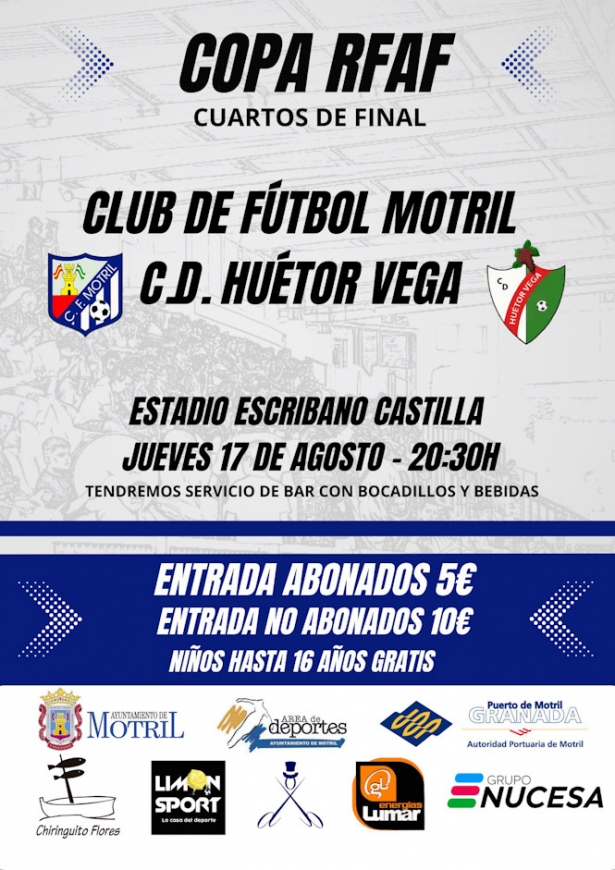 CF Motril y CD Huétor Vega se medirán en la Copa RFAF (CF MOTRIL) CF Motril y CD Huétor Vega se medirán en la Copa RFAF (CF MOTRIL)