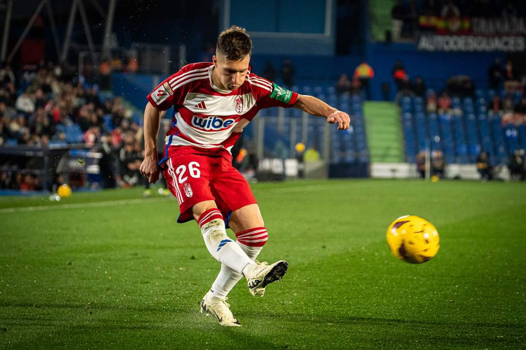 Bryan Zaragoza durante el partido ante el Getafe (LOF)