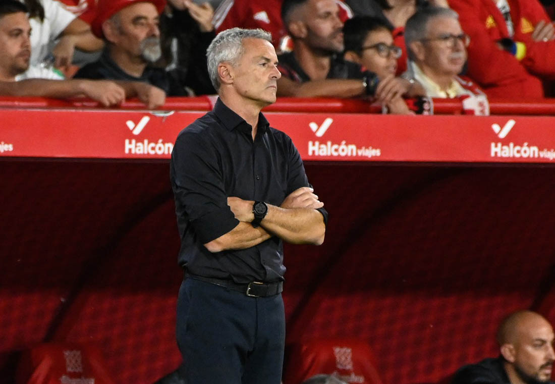 Fran Escribá, entrenador del Granada CF, en el encuentro ante el Córdoba CF (JOSÉ M. BALDOMERO)