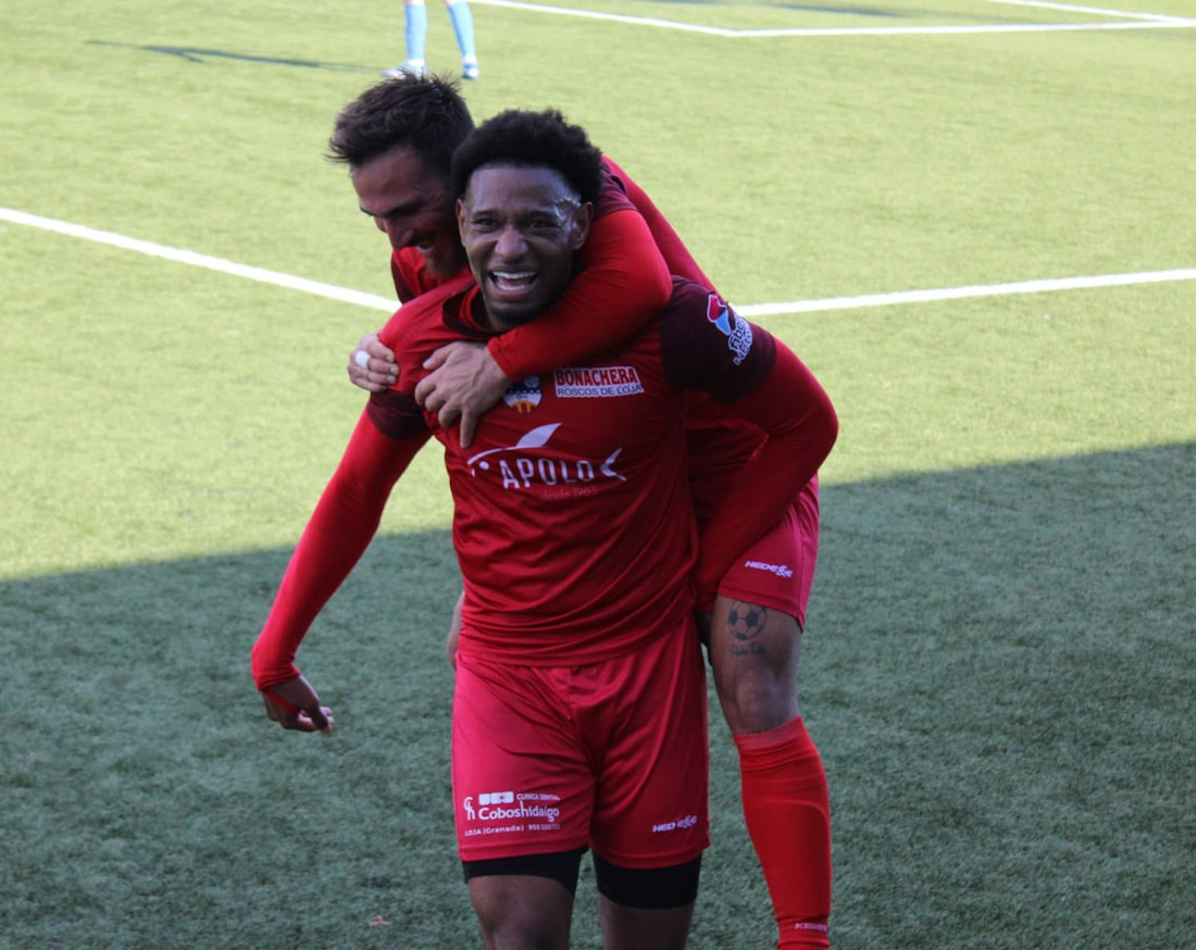 Lester tras marcar un gol al Alhaurín de la Torre (NATALIA CASTILLO)