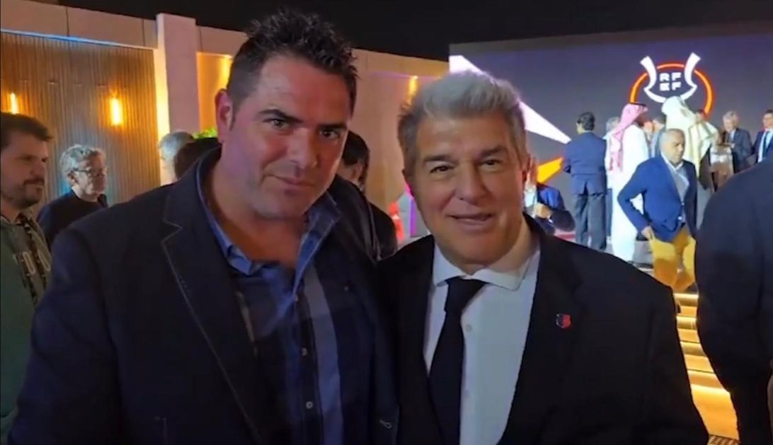 Fermín Criado junto a Joan Laporta hace unas semanas (@ARENASDEARMILLA)