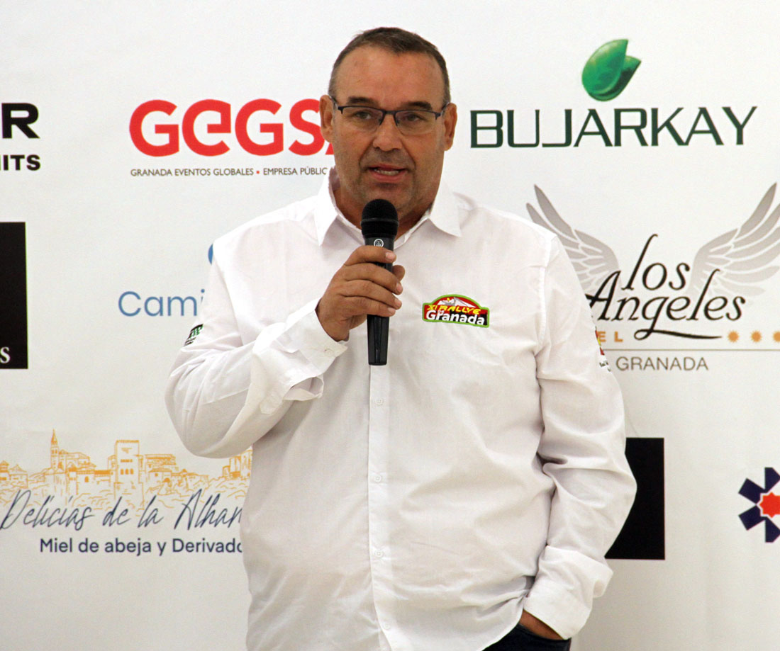 Arturo Pleguezuelos en un momento de la presentación del Rallye de Granada en el Hotel Camino de Granada (J. PALMA)