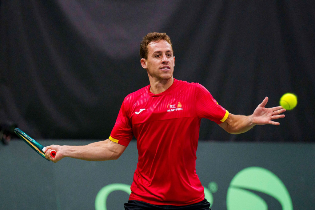 Roberto Carballés en una eliminatoria de la Copa Davis (RFET)