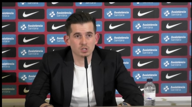Arturo Ruiz en la rueda de prensa postpartido (FC BARCELONA) Arturo Ruiz en la rueda de prensa postpartido (FC BARCELONA)