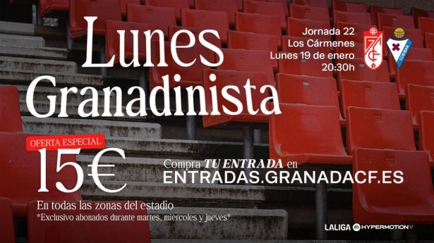 Entradas a 15 euros para los abonados (GRANADA CF) Entradas a 15 euros para los abonados (GRANADA CF)