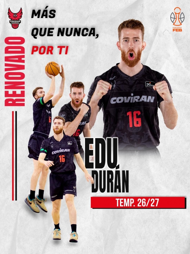 Edu Durán seguirá un curso más en el Palacio (COVIRAN GRANADA) Edu Durán seguirá un curso más en el Palacio (COVIRAN GRANADA)
