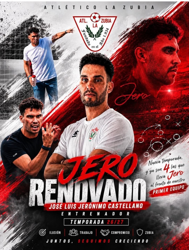 Jero continuará al frente del Atlético La Zubia (ATLÉTICO LA ZUBIA) Jero continuará al frente del Atlético La Zubia (ATLÉTICO LA ZUBIA)