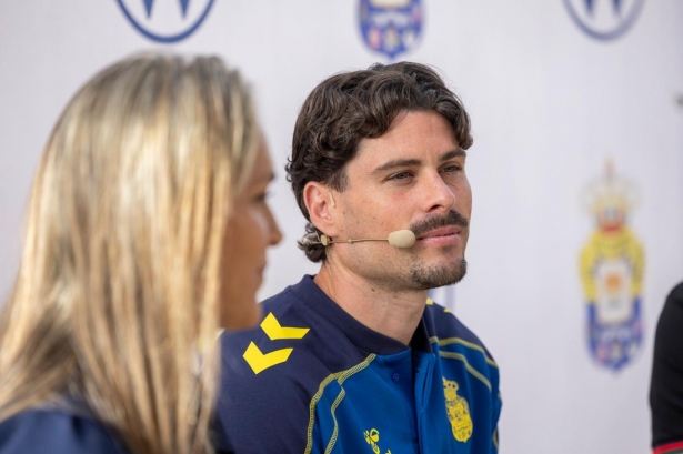 Sergio Ruiz durante su presentación con el conjunto canario (UD LAS PALMAS)