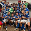 El Cadete del Granada CF celebra su victoria ante el Séneca (CANTERA NAZARÍ)