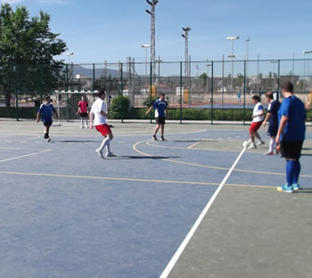 Jugada de uno de los partidos del torneo