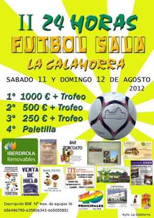 Cartel del II Torneo de fútbol sala de La Calahorra