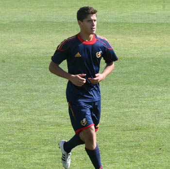 Marín durante un entrenamiento con la Selección